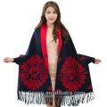 2017 Moda Inverno Floral Jacquard Pashmina Poncho Xaile De Inverno Grosso Pashmina Envoltório Com Mangas